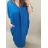Šaty maxi dlouhé oversize krátký rukáv dámské nadrozměr (4XL/5XL ONE SIZE) ITALSKÁ MÓDA IMD23422/DR 4XL / 5XL petrolejová
