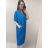 Šaty maxi dlouhé oversize krátký rukáv dámské nadrozměr (4XL/5XL ONE SIZE) ITALSKÁ MÓDA IMD23422/DR 4XL / 5XL petrolejová