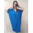 Šaty maxi dlouhé oversize krátký rukáv dámské nadrozměr (4XL/5XL ONE SIZE) ITALSKÁ MÓDA IMD23422/DR 4XL / 5XL petrolejová