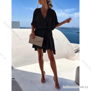 Šaty letní krátký rukáv dámské (S/M/L ONE SIZE) ITALSKÁ MÓDA IMD22557