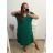 Šaty volnočasové bavlněné krátký rukáv oversize dámské (2XL/3XL/4XL/5XL ONE SIZE) ITALSKÁ MÓDA IM423GIRA/DR 3XL / 4XL zelená