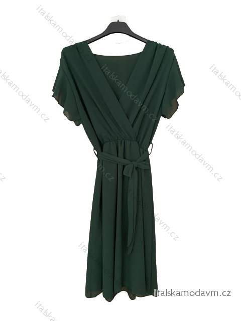 Šaty letní s volánky bez rukávu dámské (S/M ONE SIZE) ITALSKá MóDA IM423076/DU smaragdová