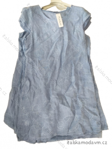 Šaty lněné letní krátký rukáv dámské (52-60) ITALSKá MóDA IM423LINA-3/DR