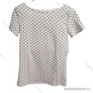 Tričko s krátkým rukávem puntik dámské   (uni s-l) ITALSKá MóDA IM52218200/B/DR