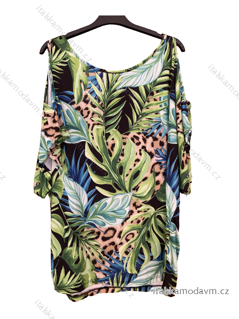 Tunika halenka oversize icecool 3/4 rukáv dámská (uni M/L/XL) ITALSKá MóDA IMM22183/DR M / L zelená