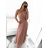 Šaty dlhé elegantné spoločenské bez rukávov dámske (S/M ONE SIZE) TALIANSKA MÓDA IMPSH223623/DUR S/M vínová
