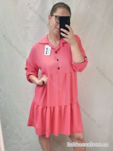 Šaty košilové oversize 3/4 rukáv dámské nadrozměr (2XL/3XL ONE SIZE) ITALSKÁ MÓDA IM422174