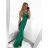 Šaty dlhé elegantné spoločenské na ramienka dámske (S/M ONE SIZE) TALIANSKA MÓDA IMPLP2322930135/DU S/M červená