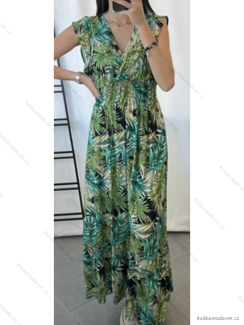 Šaty letní dlouhé bez rukávu dámské (S/M, L/XL ONE SIZE) VISKOZA AINUOSI FRANCOUZSKÁ MÓDA FMPZM23A082-9 L/XL Černá
