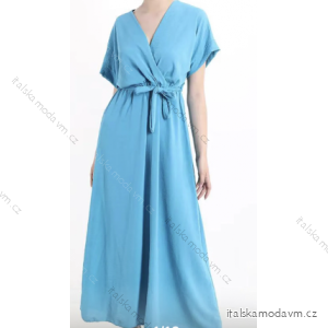Šaty dlouhé krátký rukáv dámské (S/M ONE SIZE) ITALSKÁ MÓDA IMPMG236164