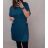Šaty oversize krátký rukáv dámské nadrozměr (4XL/5XL ONE SIZE) ITALSKÁ MÓDA IM423002/DU smaragdová