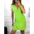 Šaty krátke letné icecool bez rukávov dámske (S/M ONE SIZE) TALIANSKA MÓDA IMM23177A/DU S/M tyrkysová