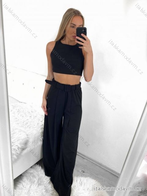 Souprava elegantní kalhoty a top bez rukávu dámský (S/M ONE SIZE) ITALSKÁ MÓDA IMPGM233867/DU
