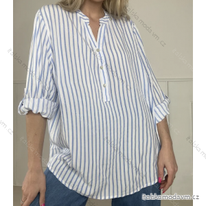 Košile dlouhý rukáv dámská proužek (S/M ONE SIZE) ITALSKÁ MÓDA IMPBB234286e