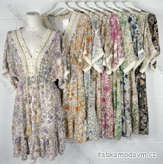Šaty letní 3/4 dlouhý rukáv dámské (S/M ONE SIZE) ITALSKÁ MÓDA IMPBB23F12197