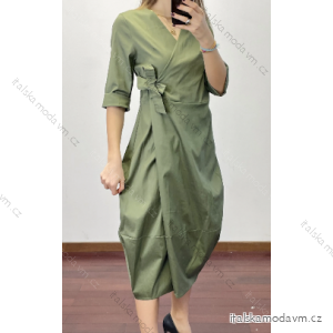 Šaty dlouhé krátký rukáv dámské (S/M ONE SIZE) ITALSKÁ MÓDA IMPDY23LS19303