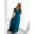 Šaty dlhé spoločenské elegantné bez rukávov dámske (S/M ONE SIZE) TALIANSKA MÓDA IMPSH233584/DU S/M červená