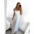 Šaty dlouhé elegantní na ramínka dámské (S/M ONE SIZE) ITALSKá MODA IM323013/DU   vínová   S/M