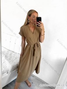 Šaty dlouhé letní krátký rukáv dámské (S/M ONE SIZE) ITALSKÁ MÓDA IMPLM2323529/DU