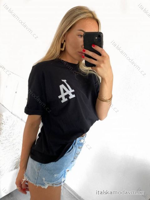 Tričko krátký rukáv dámské (S/M ONE SIZE) ITALSKÁ MÓDA IMWGB2352244/DU S/M Černá