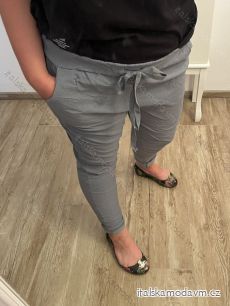 Kalhoty strečové dlouhé dámské nadrozměr (XL/2XL ONE SIZE) ITALSKÁ MÓDA IMC23031/DR