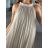Šaty letní skládané šifonové bez rukávů dámské (S/M/L ONE SIZE) ITALSKÁ MÓDA IMWY231072/DU M/L béžová