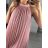 Šaty letní skládané šifonové bez rukávů dámské (S/M/L ONE SIZE) ITALSKÁ MÓDA IMWY231072/DU M/L béžová