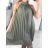Šaty letní skládané šifonové bez rukávů dámské (S/M/L ONE SIZE) ITALSKÁ MÓDA IMWY231072/DU M/L béžová