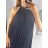 Šaty letní skládané šifonové bez rukávů dámské (S/M/L ONE SIZE) ITALSKÁ MÓDA IMWY231072/DU M/L béžová