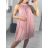 Šaty letní skládané šifonové bez rukávů dámské (S/M/L ONE SIZE) ITALSKÁ MÓDA IMWY231072/DU M/L béžová