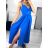 Šaty dlouhé letní na ramínka dámské (S/M ONE SIZE) ITALSKÁ MÓDA IMM23M56167/DU S/M Černá