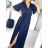 Šaty dlouhé elegantní krátký rukáv dámské (S/M ONE SIZE) ITALSKÁ MÓDA IMWE235478/DU S/M Černá