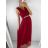 Šaty dlhé spoločenské elegantné plesové dámske (S/M ONE SIZE) TALIANSKA MÓDA IMM22Q52232/DUR vínová