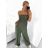Overal dlhý so žabičkovaním na ramienka dámsky (S/M ONE SIZE) TALIANSKA MÓDA IMWA236511/DU S/M Khaki