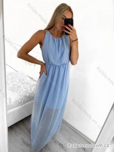 Šaty dlouhé letní elegantní bez rukávu dámské (S/M ONE SIZE) ITALSKÁ MÓDA IMWE231507/DR