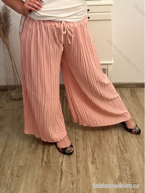 Kalhoty letní volné dlouhé dámské (M/L/XL ONE SIZE) ITALSKÁ MÓDA IMC23207/DU L/XL růžová