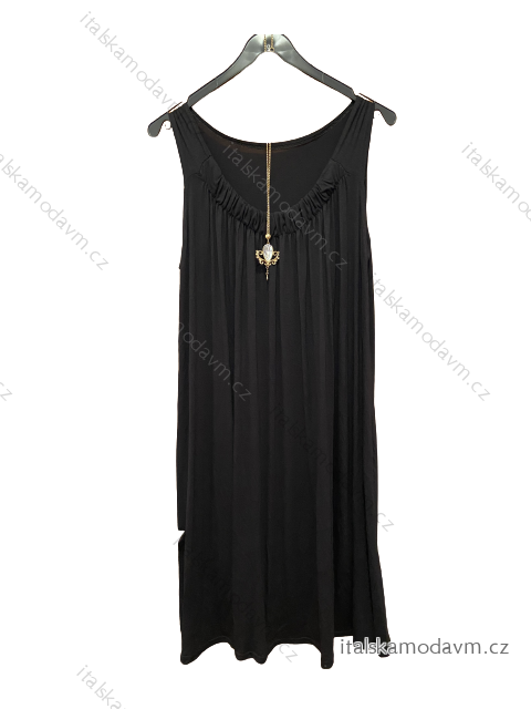 Šaty na ramínka dámské (XL/2XL/3XLONE SIZE) FRANCOUZSKÁ MÓDA FMB21006/DU 2XL/3XL Černá
