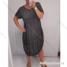 Šaty letné krátky rukáv dámske nadrozmerné (uni XL/2XL) ITALSKÁ MÓDA IM719230/DUR