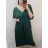 Šaty dlouhé maxi oversize krátký rukáv dámské viskoza nadrozměr (3XL/4XL/5XL ONE SIZE) ITALSKÁ MÓDA IMC22380/DUR pistáciová