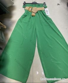 Kalhoty dlouhé letní s páskem dámské (S/M ONE SIZE) ITALSKÁ MÓDA IMM23M5639