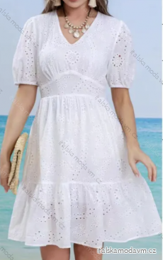 Šaty letní boho krajkové krátký rukáv dámské (S/M ONE SIZE) ITALSKÁ MÓDA IMPEM2323084
