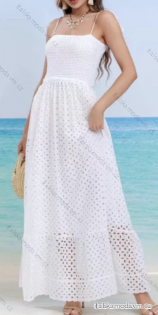 Šaty dlouhé letní boho krajkové na ramínka dámské (S/M ONE SIZE) ITALSKÁ MÓDA IMPEM2323073