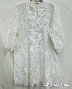 Šaty letní boho krajkové 3/4 dlouhý rukáv dámské (S/M ONE SIZE) ITALSKÁ MÓDA IMPEM236059