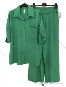 Souprava kalhoty dlouhé a košile dlouhý rukáv dámská nadrozměr (M/L/XL/2XL ONE SIZE) ITALSKÁ MÓDA IMWGM231299/DU