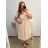 Šaty košilové krátký rukáv dámské (S/M/L/XL ONE SIZE) ITALSKÁ MÓDA IM423KLASA