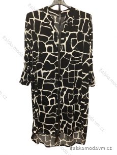 Šaty/tunika košilová s páskem dlouhý rukáv dámské (S/M/L/XL/2XL ONE SIZE) ITALSKá MóDA IM322298-1/DUR