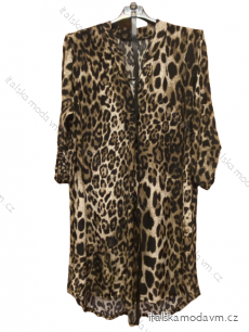 Šaty/tunika košilová s páskem dlouhý rukáv dámské (S/M/L/XL/2XL ONE SIZE) ITALSKá MóDA IM322298-2/DUR