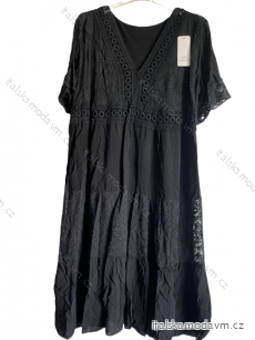 Šaty krajkové letní krátký rukáv dámské nadrozměr (XL/2XL ONE SIZE) ITALSKÁ MÓDA IMD23LUCA/DUR