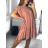 Šaty letní oversize krátký rukáv dámské (S/M ONE SIZE) ITALSKÁ MÓDA IMWB23340/DU S/M tmavě růžová