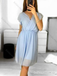 Šaty letní šifonové krátký rukáv dámské (S/M ONE SIZE) ITALSKÁ MÓDA IM323356/DU